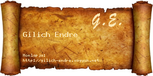 Gilich Endre névjegykártya